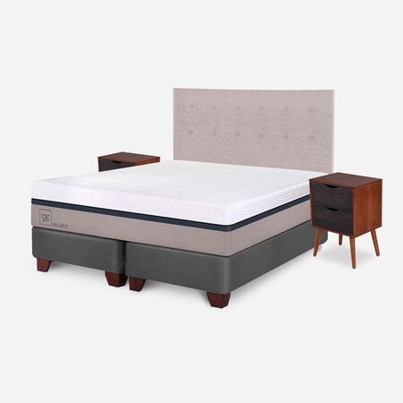 Box Spring 2 Plazas Balance Base Dividida + Set Tigris