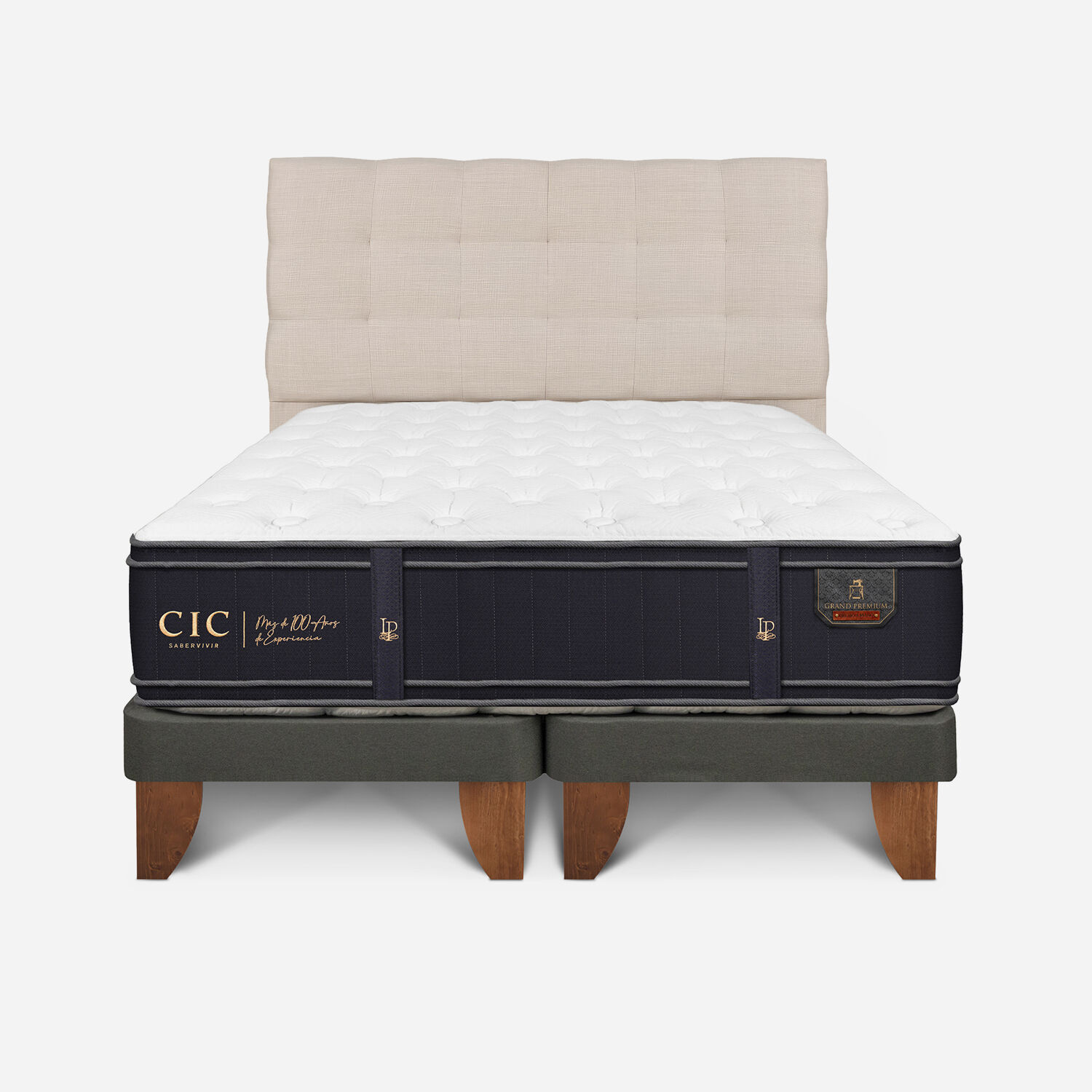 Cama Europea Super King Grand Premium + Respaldo Ebro
