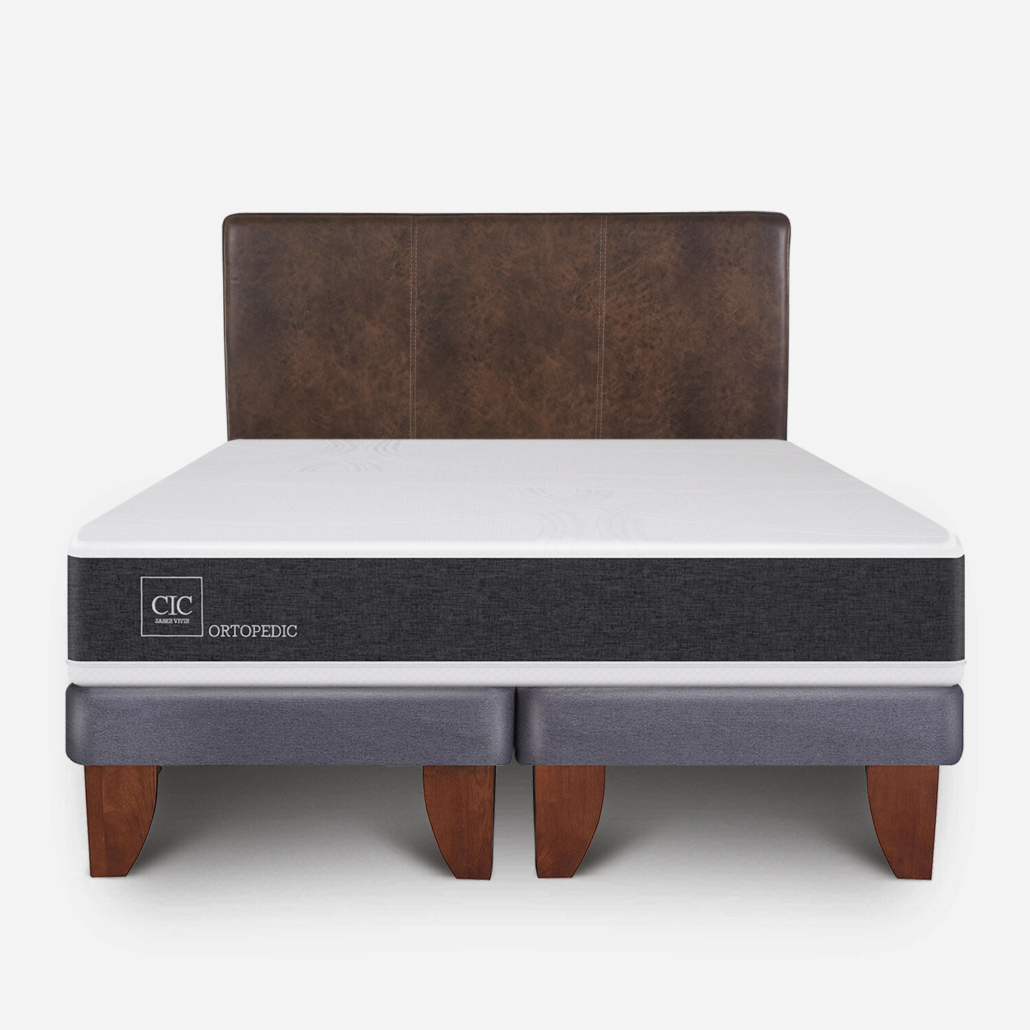 Cama Europea King Ortopedic + Respaldo Baker