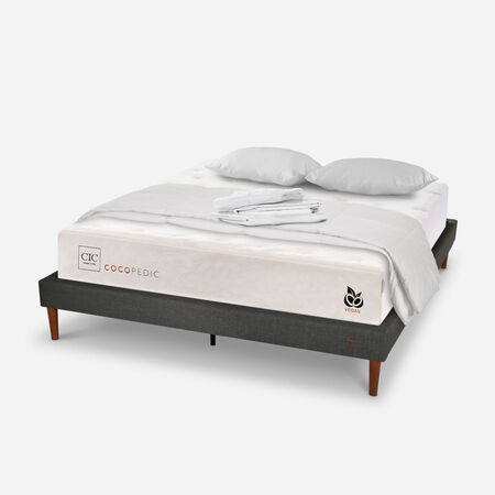 Cama Europea Curve 2 Plazas Cocopedic + Almohadas + Plum&oacute;n + S&aacute;banas