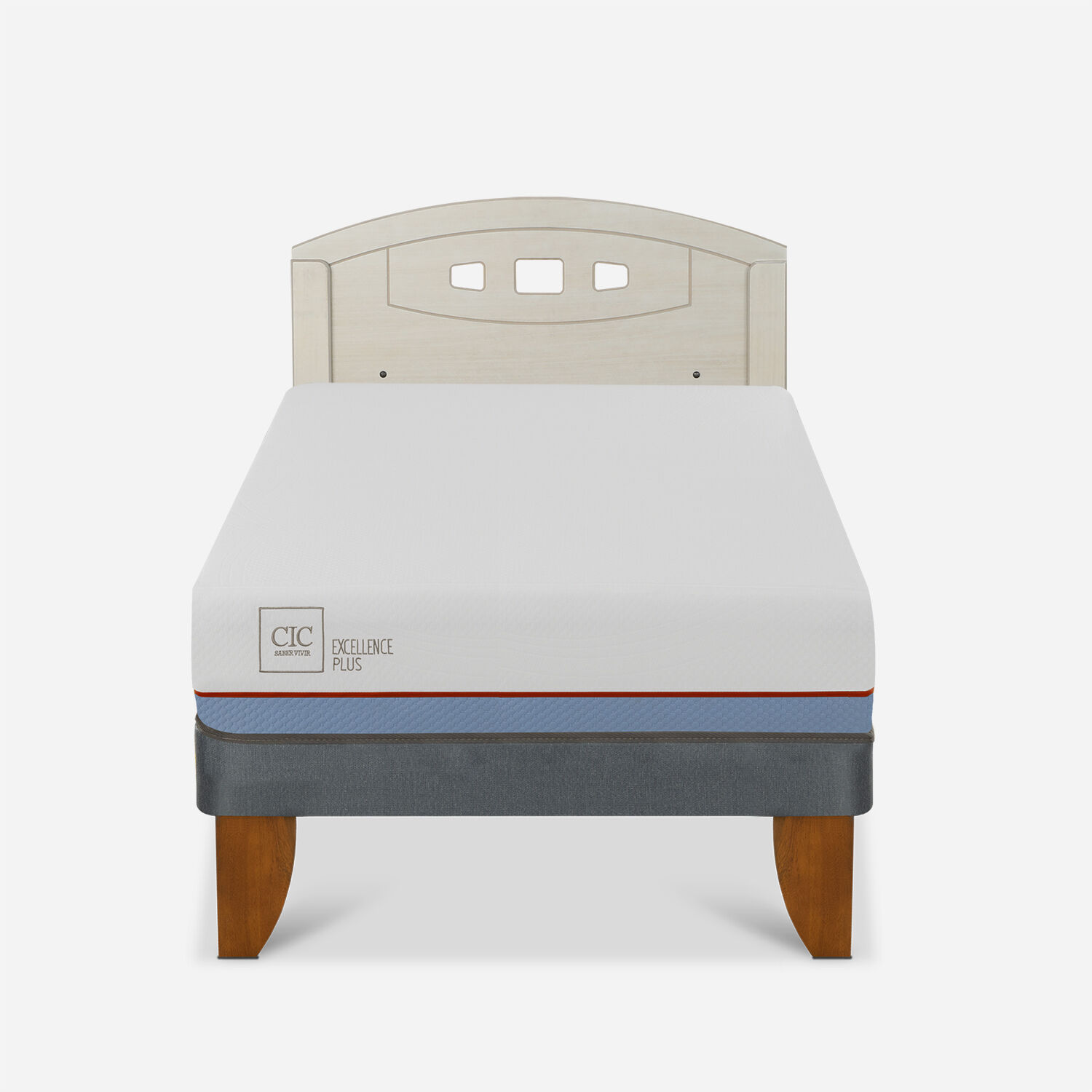 Cama Europea 1,5 Plazas Excellence Plus + Respaldo Gales Alpino