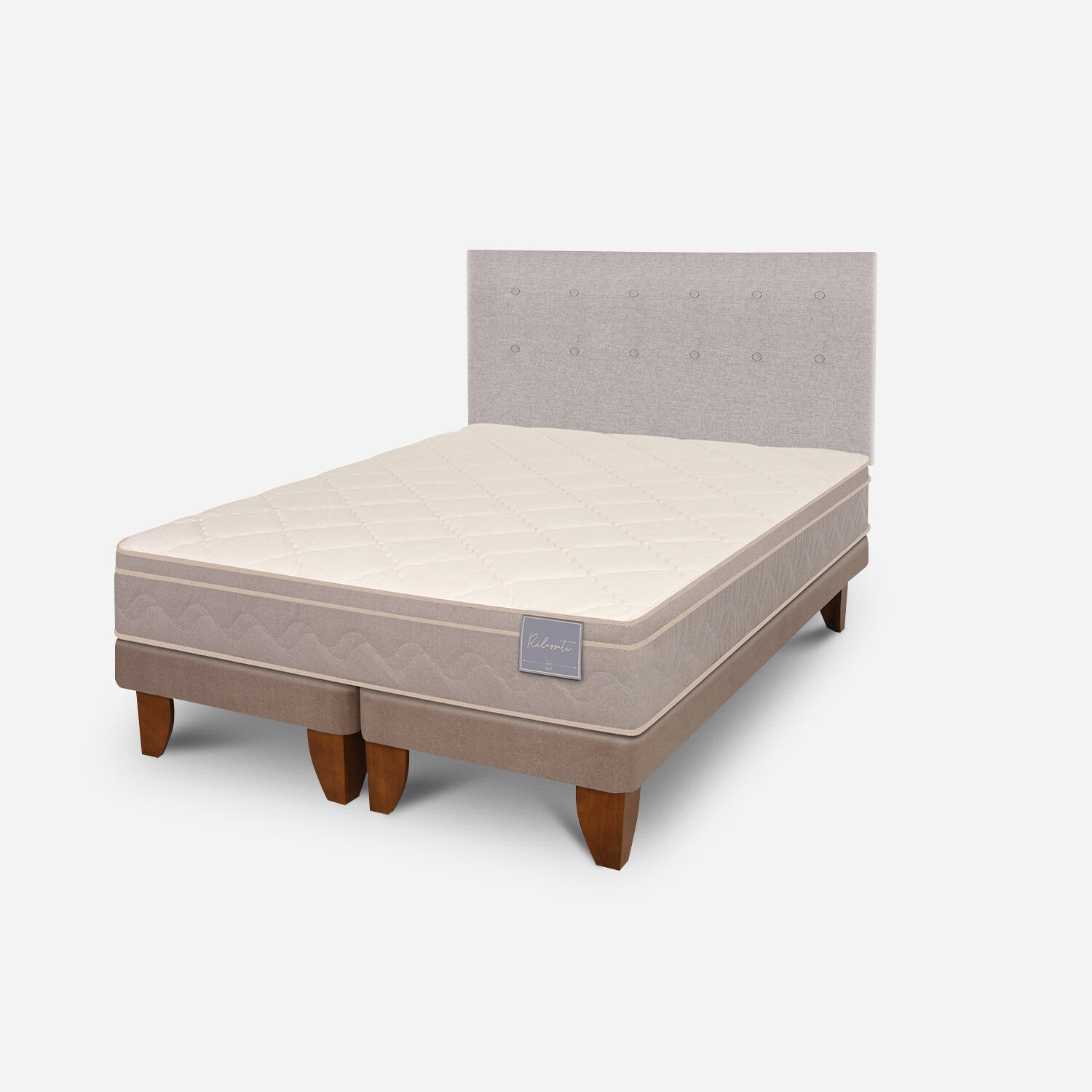 Cama Europea 2 Plazas Rilassati Base Dividida + Respaldo Tigris