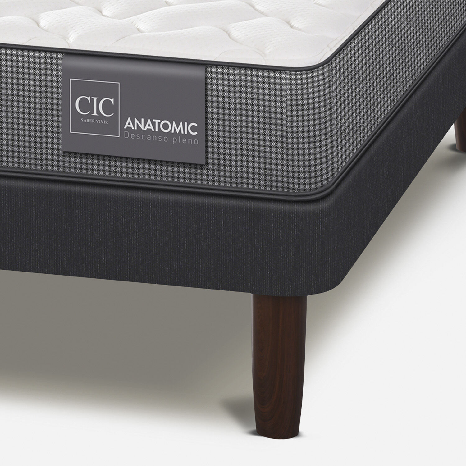 Cama Europea 1,5 Plazas Anatomic + Velador New Villarrica