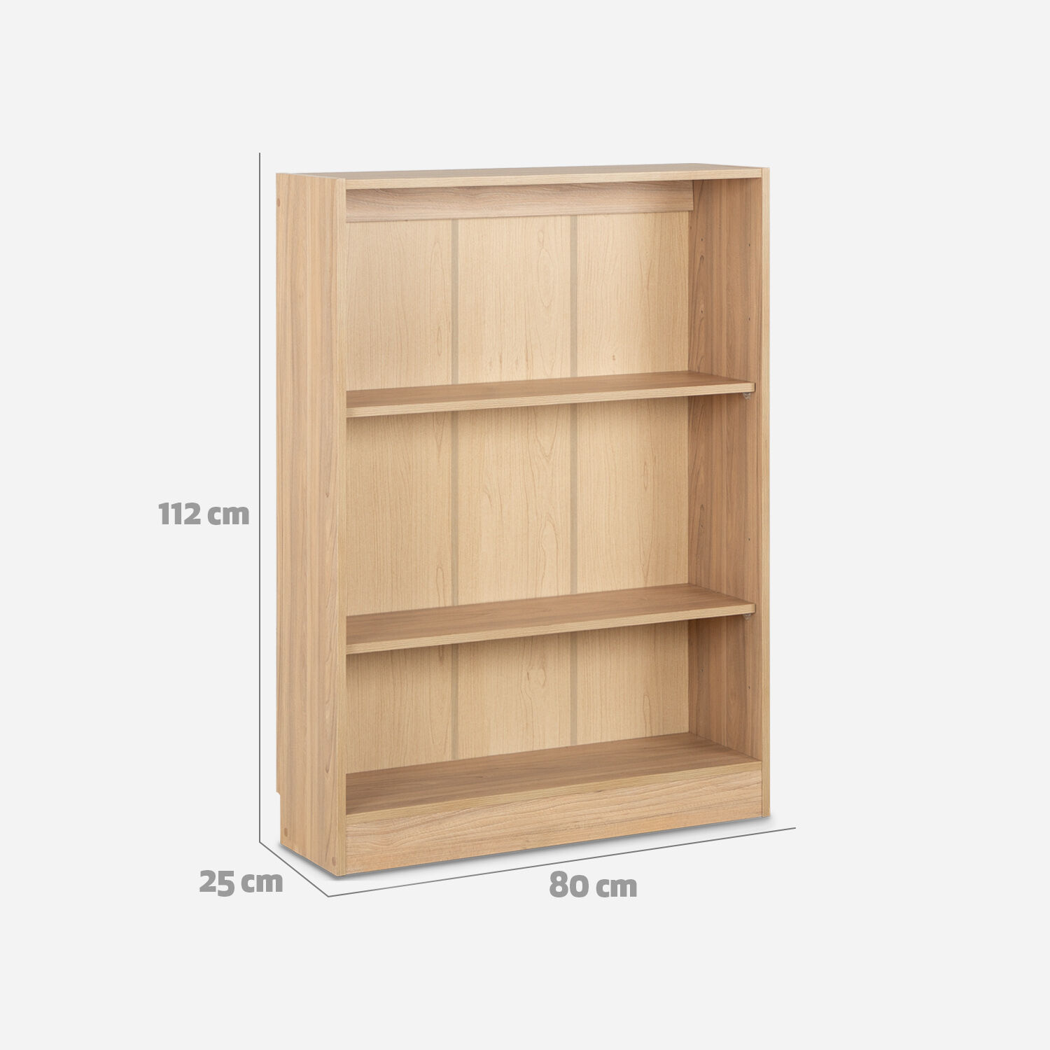 Librero 2 Repisas Moscú Olmo Alpino  80x112