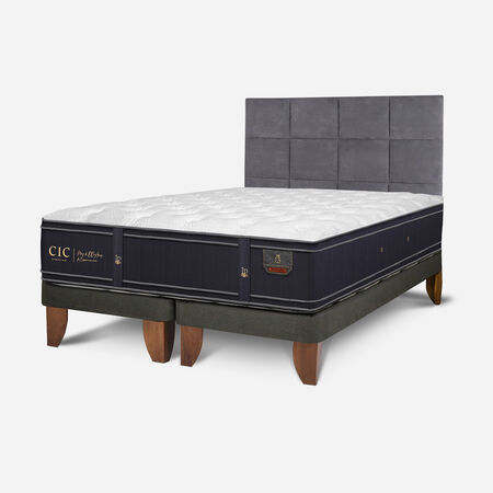 Cama Europea Super King Grand Premium + Respaldo T&aacute;mesis