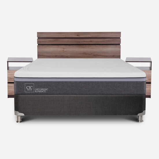 Box Spring 2 Plazas Ortopedic Advance Base Normal 5 Zonas + Set Ares