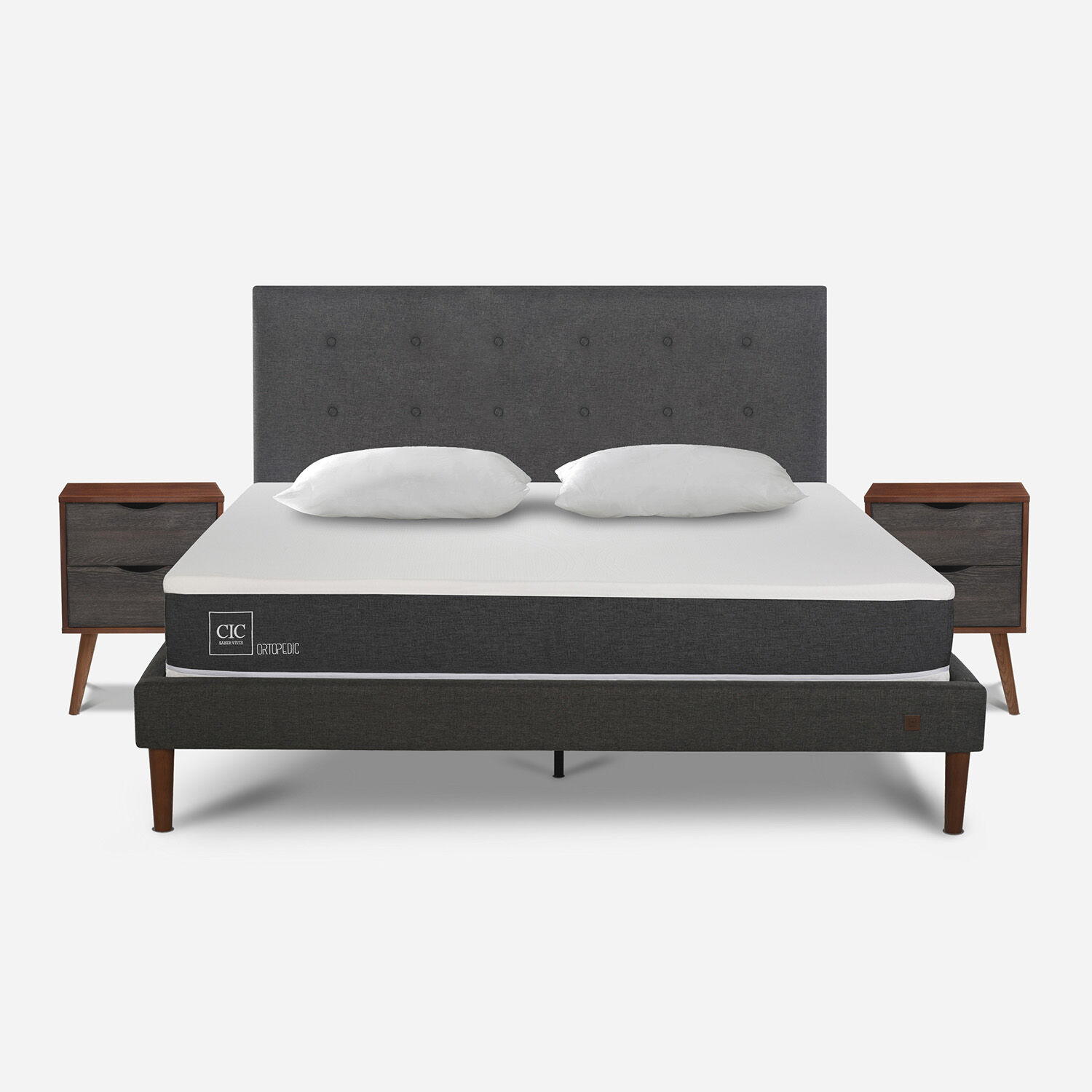 Cama Europea Curve 2 Plazas Ortopedic + Set &Eacute;ufrates + Almohada