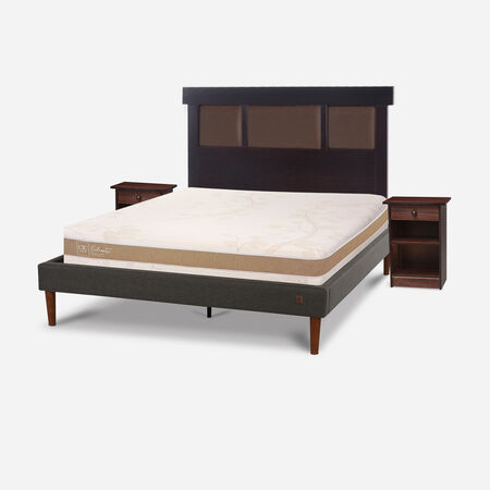Cama Europea Curve 2 Plazas Rilassati Infinity + Set Dubl&iacute;n Chocolate