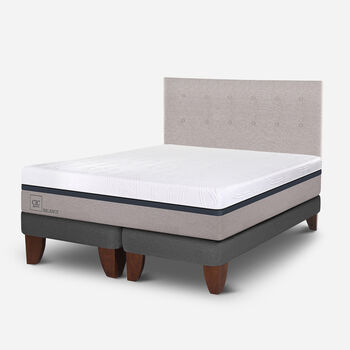 Cama Europea 2 Plazas Balance Base Dividida + Respaldo Tigris