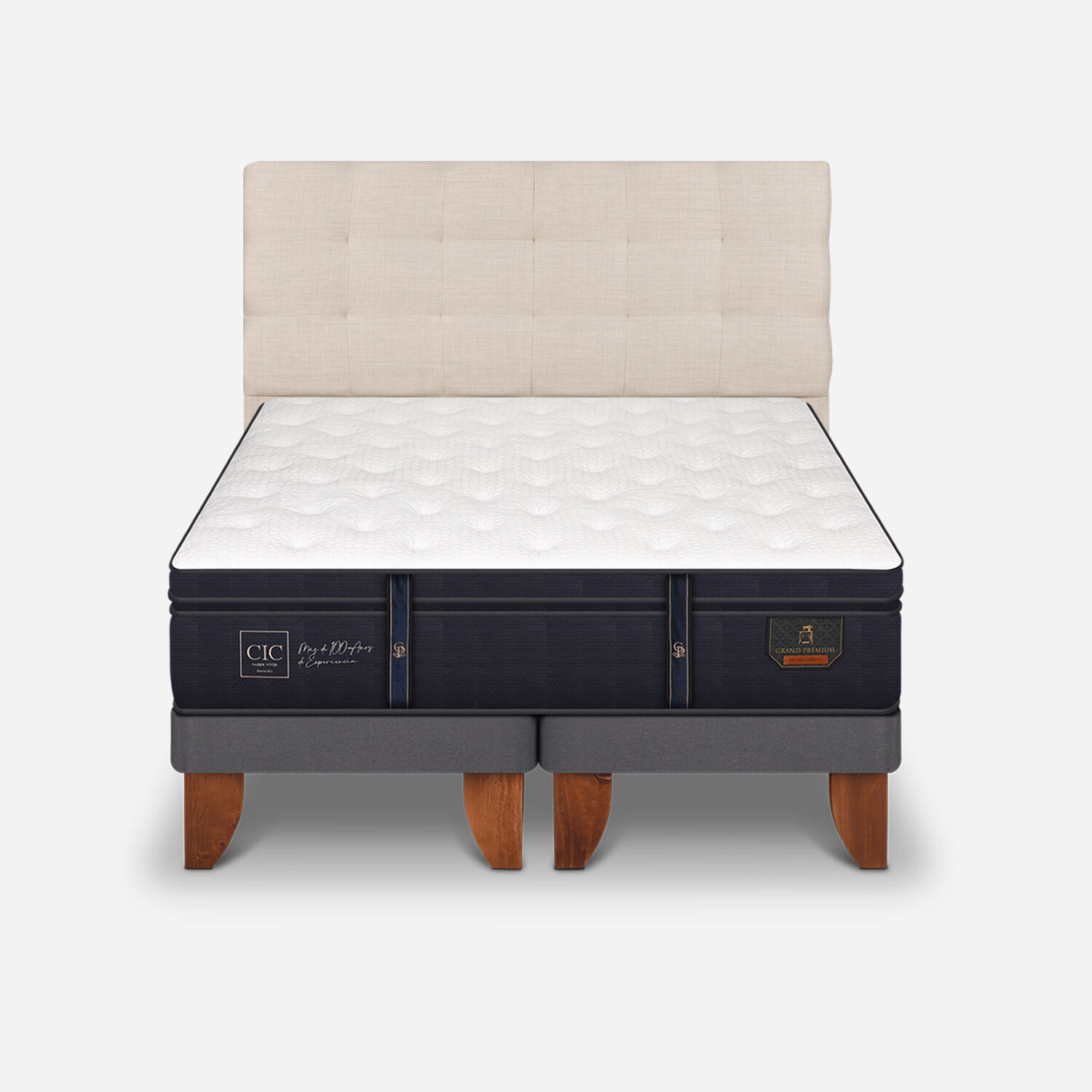 Cama Europea Super King Grand Premium + Respaldo Ebro