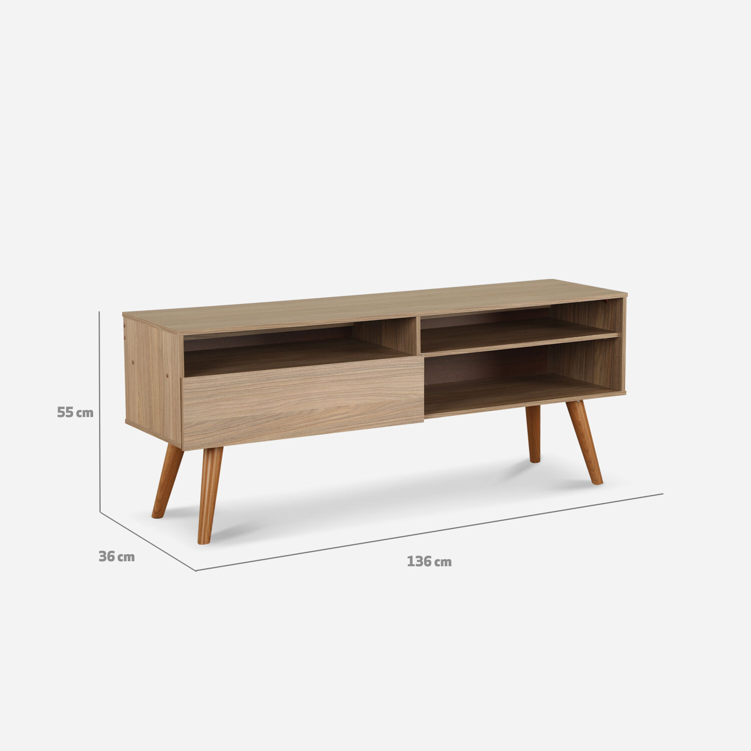 Rack Standford 1 Puerta 2 Repisas Nogal