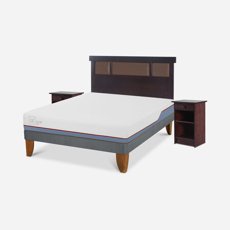 Cama Europea 2 Plazas Excellence Plus Base Normal + Set Dubl&iacute;n Chocolate