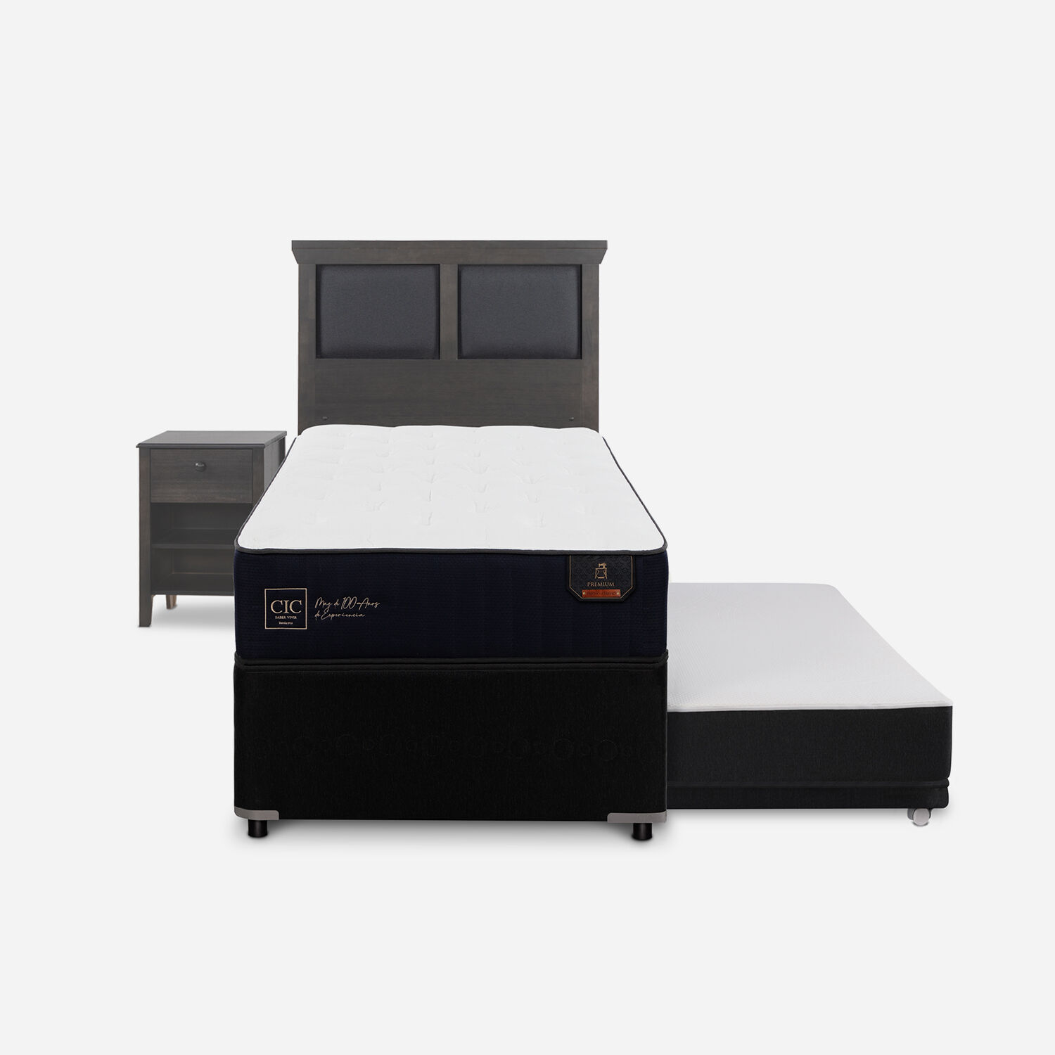 Cama Nido Diván Premium Set Torino Gris
