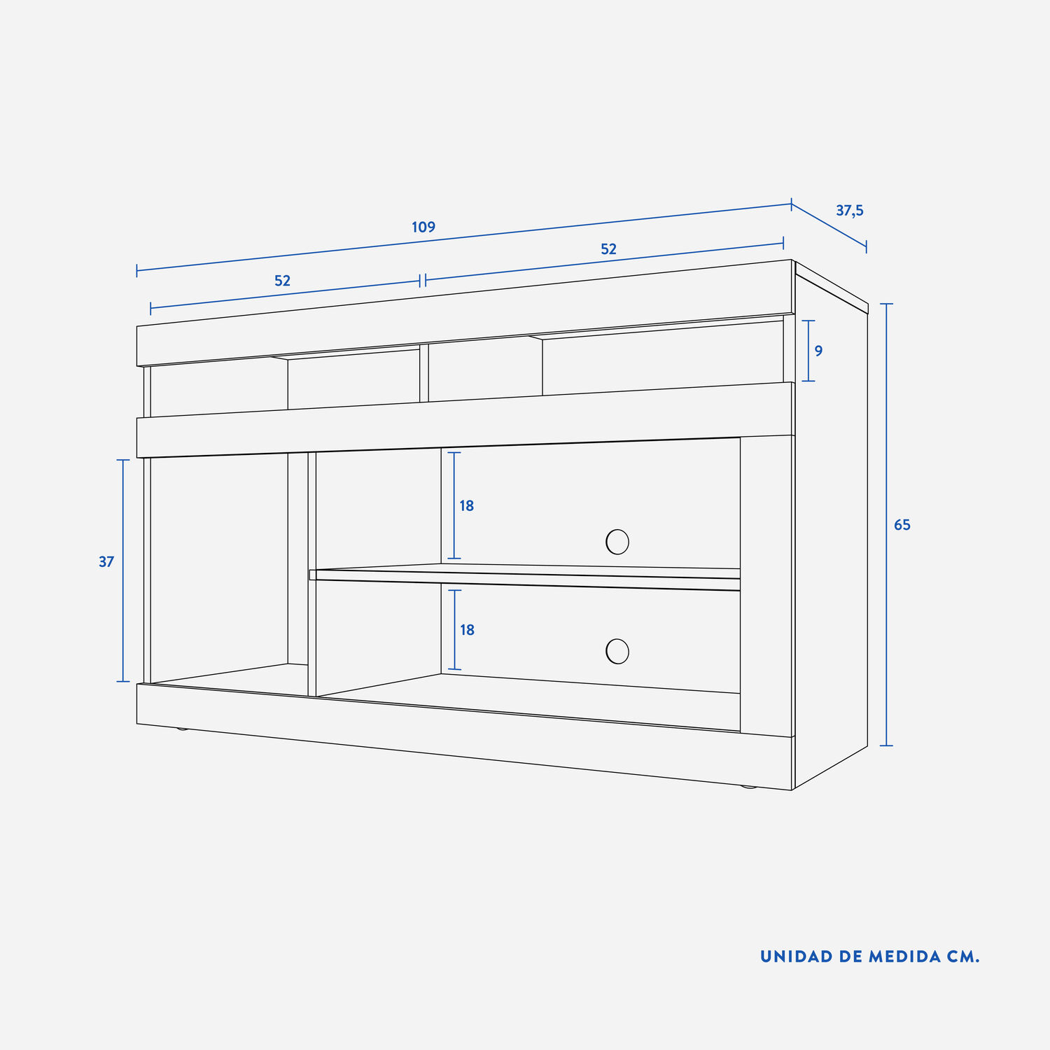 Rack Tv 43" Ganges Nogal
