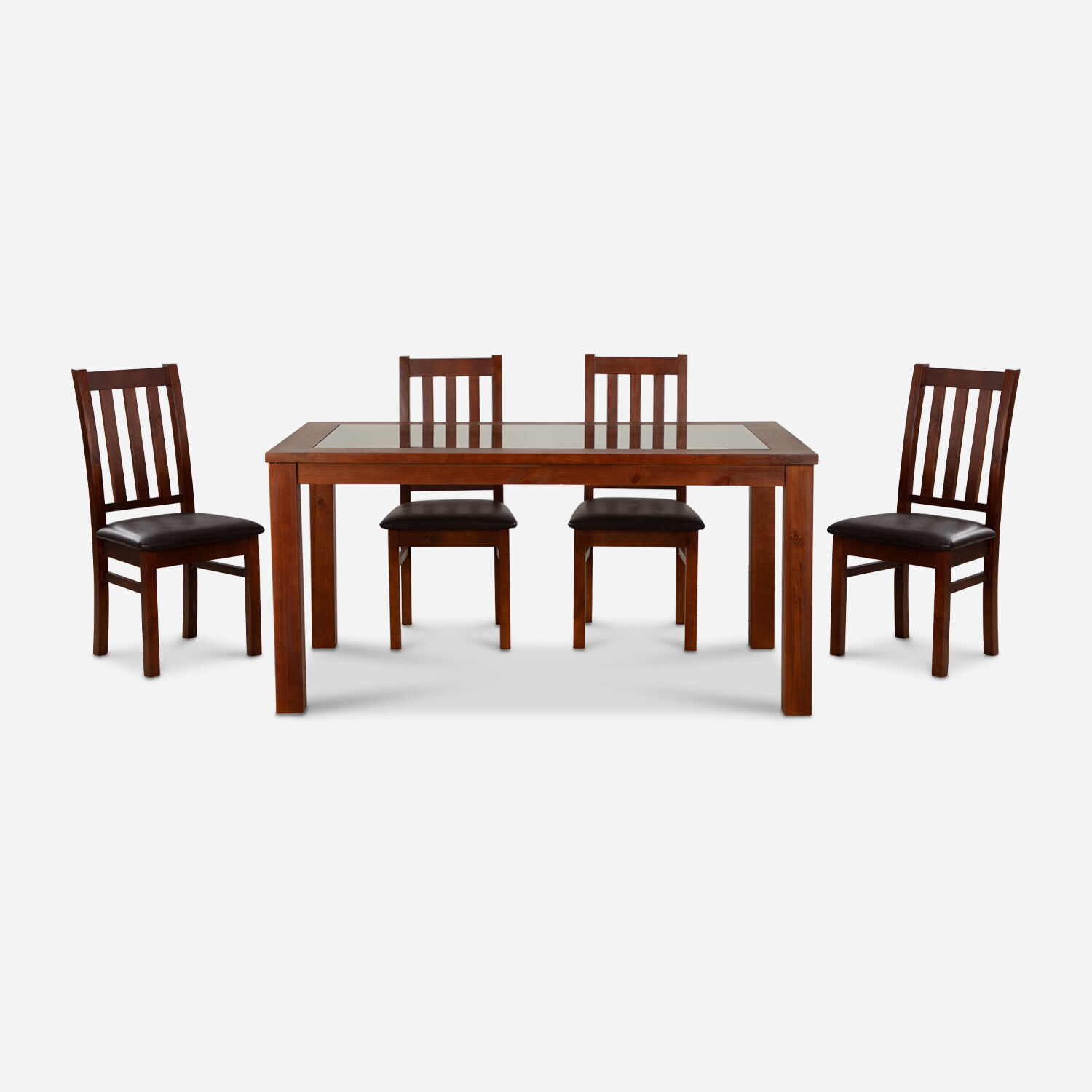 Comedor de Vidrio 6 Sillas Ñuble Caramelo - Pardo