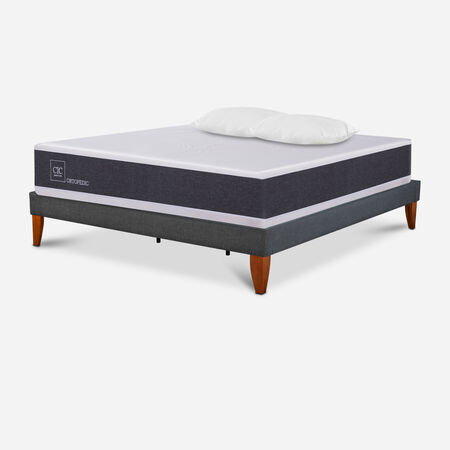 Cama Europea Box 2 Plazas Ortopedic + Almohadas