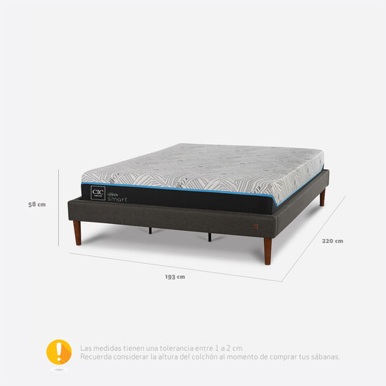 Cama Europea Curve King Smart Green
