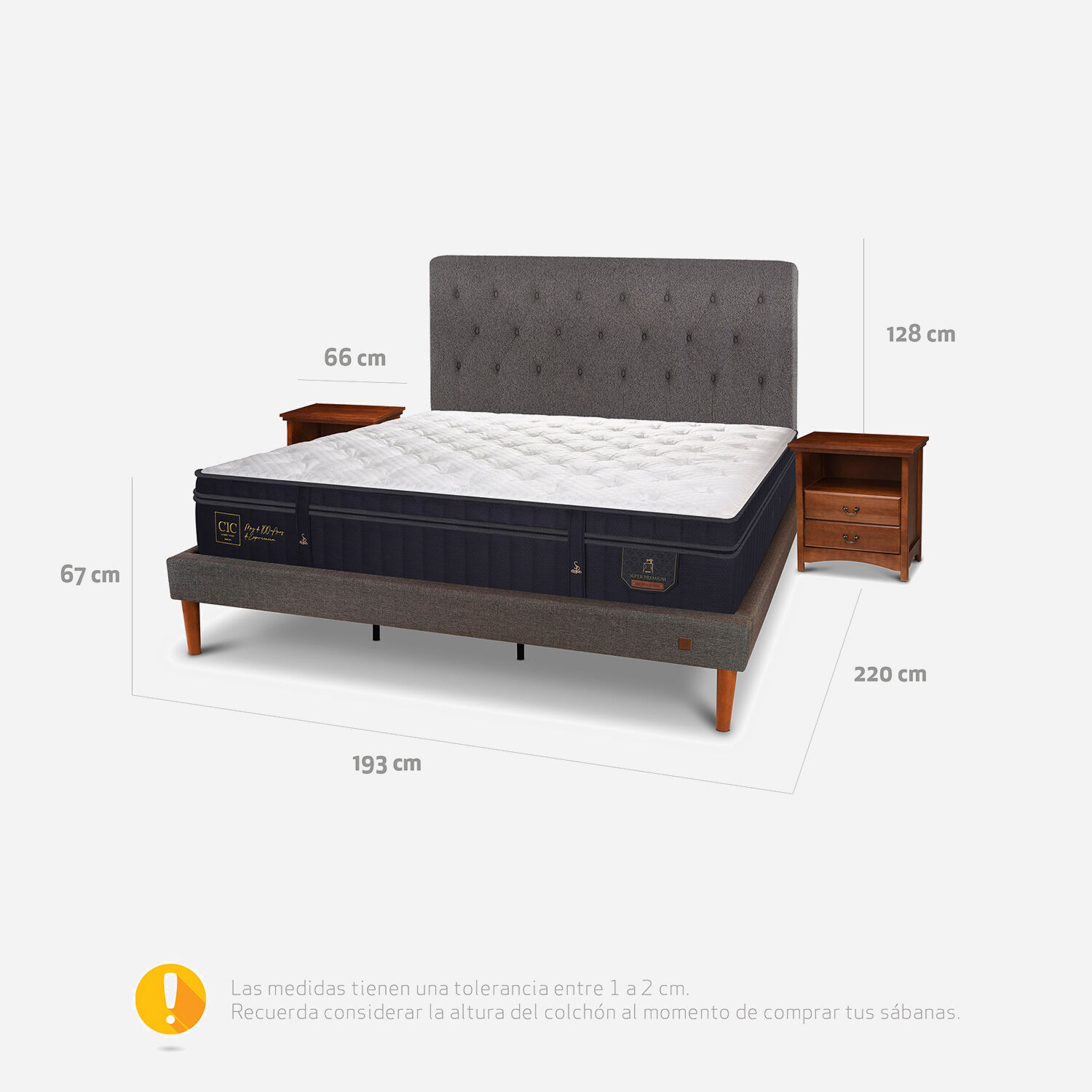 Cama Europea Curve King Super Premium + Set Kavery