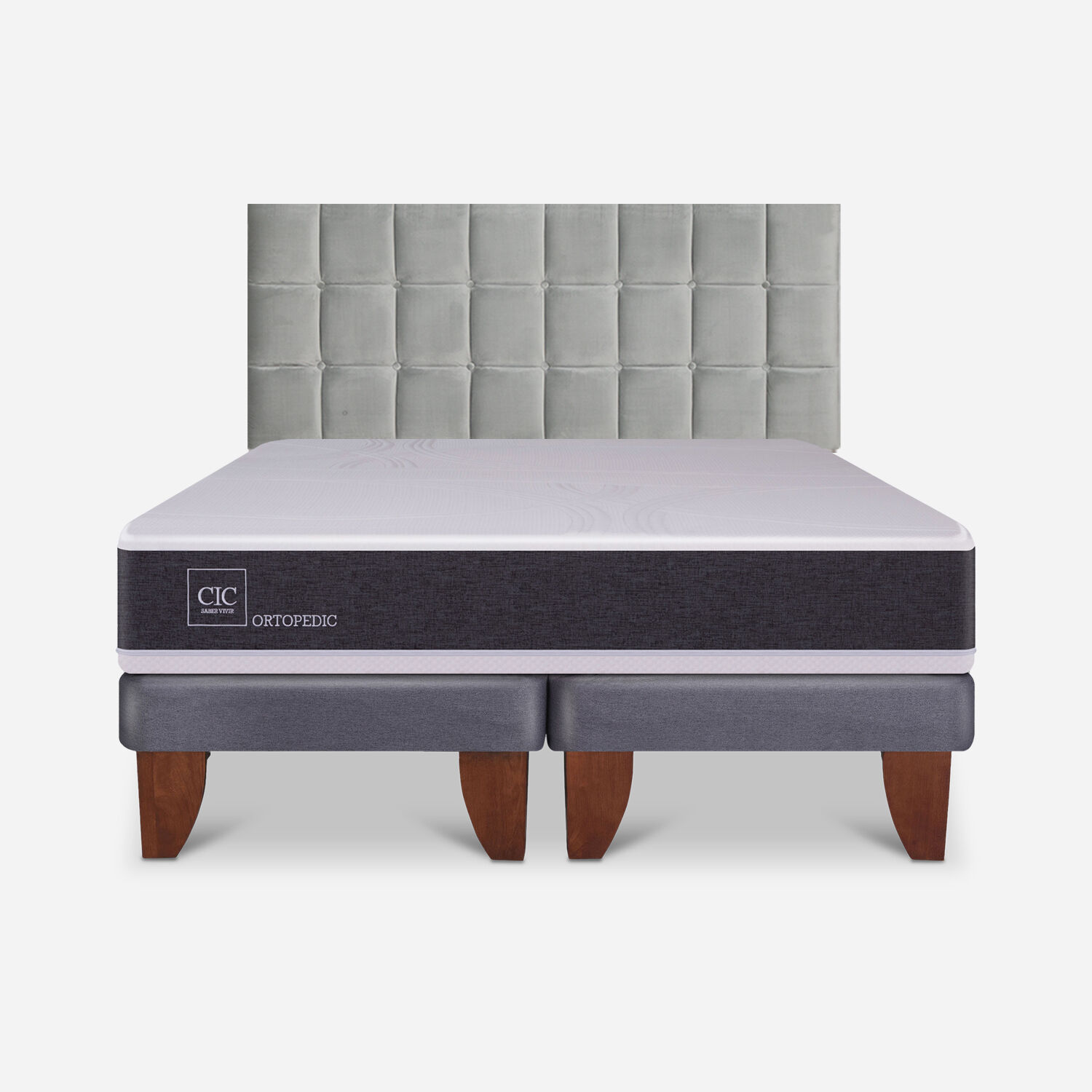 Cama Europea 2 Plazas Ortopedic Base Dividida + Respaldo Sile