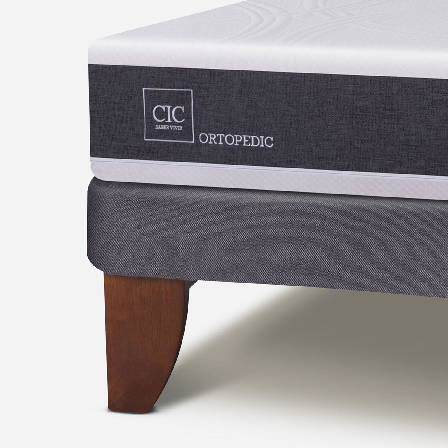 Cama Europea 1,5 Plazas Ortopedic + Velador Gales Caramel