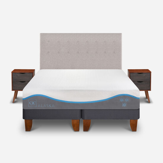 Cama Europea King Alaska + Set Tigris