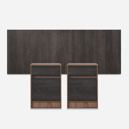 Respaldo King Espresso + Veladores