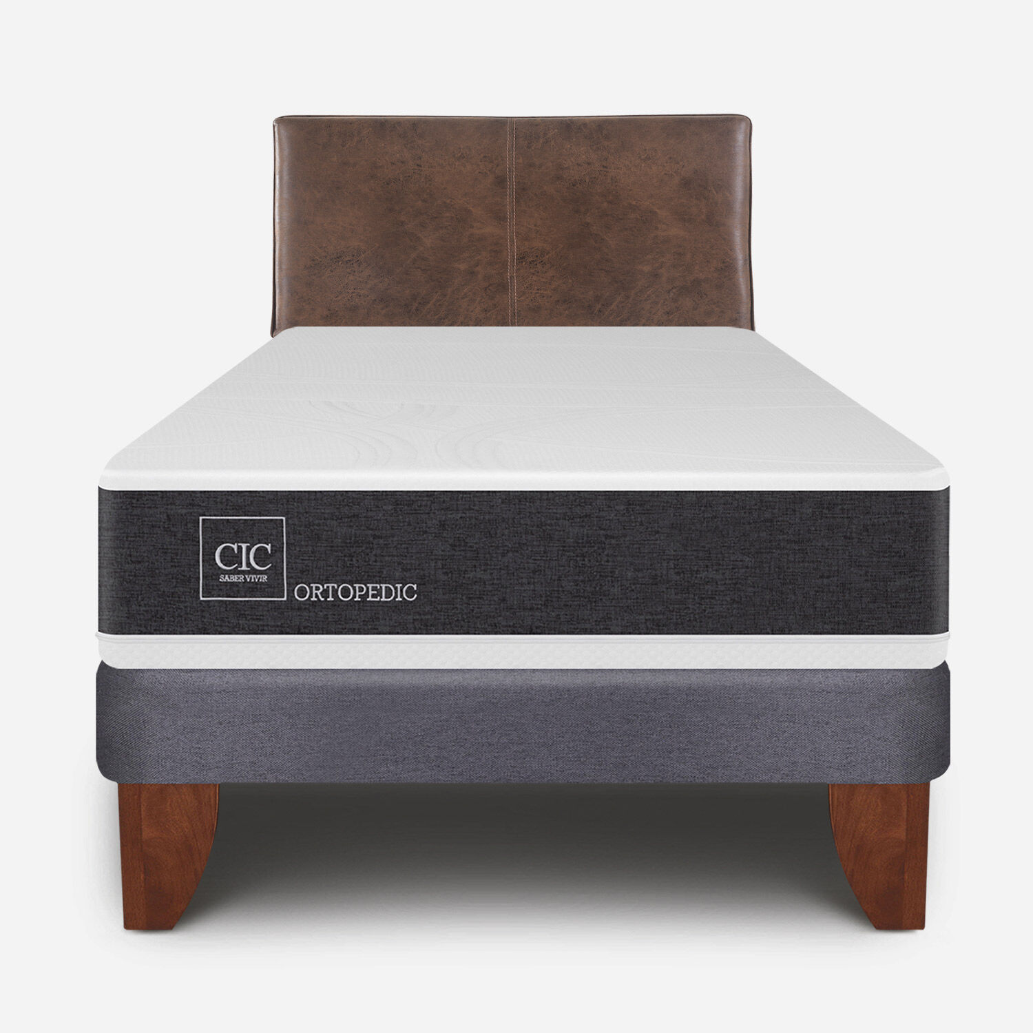 Cama Europea 1,5 Plazas Ortopedic + Respaldo Baker