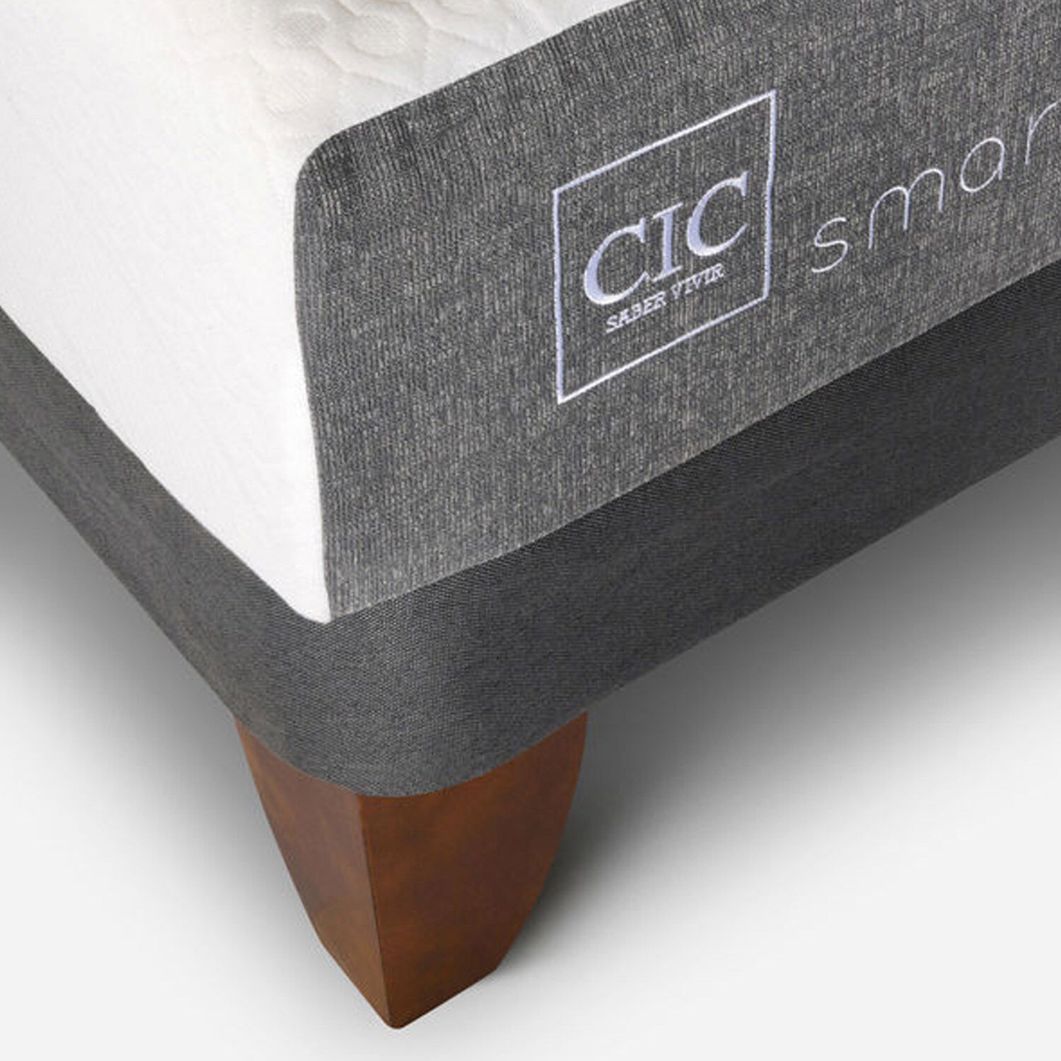 Cama Europea 2 Plazas Smart Base Normal + Set Dubl&iacute;n Caramel