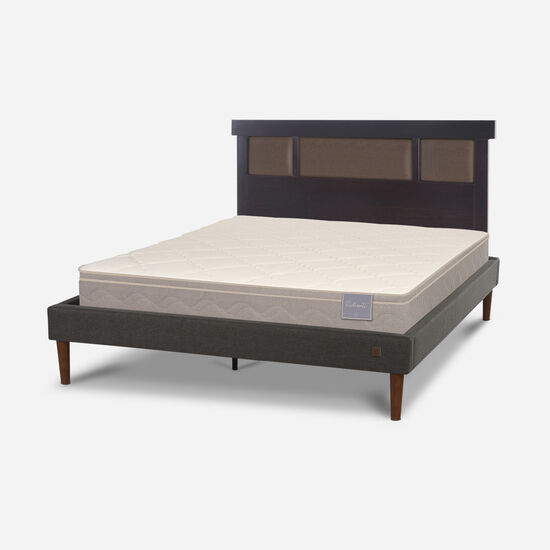 Cama Europea Curve 2 Plazas Rilassati + Respaldo New Dublín Choc