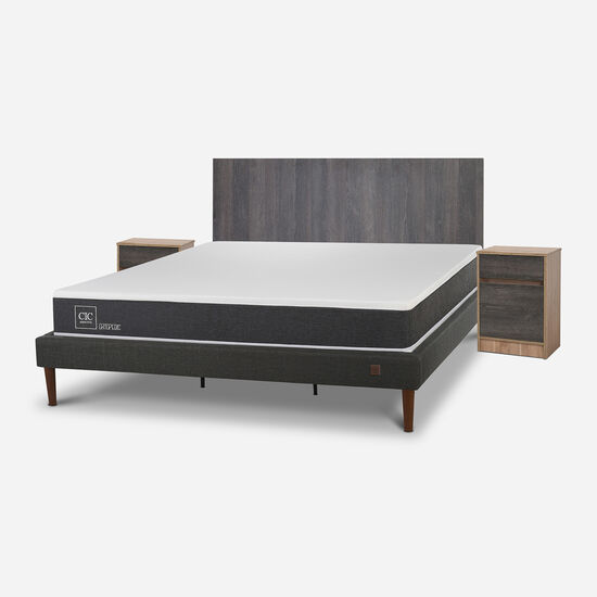 Cama Europea Curve King Ortopedic + Set Espresso