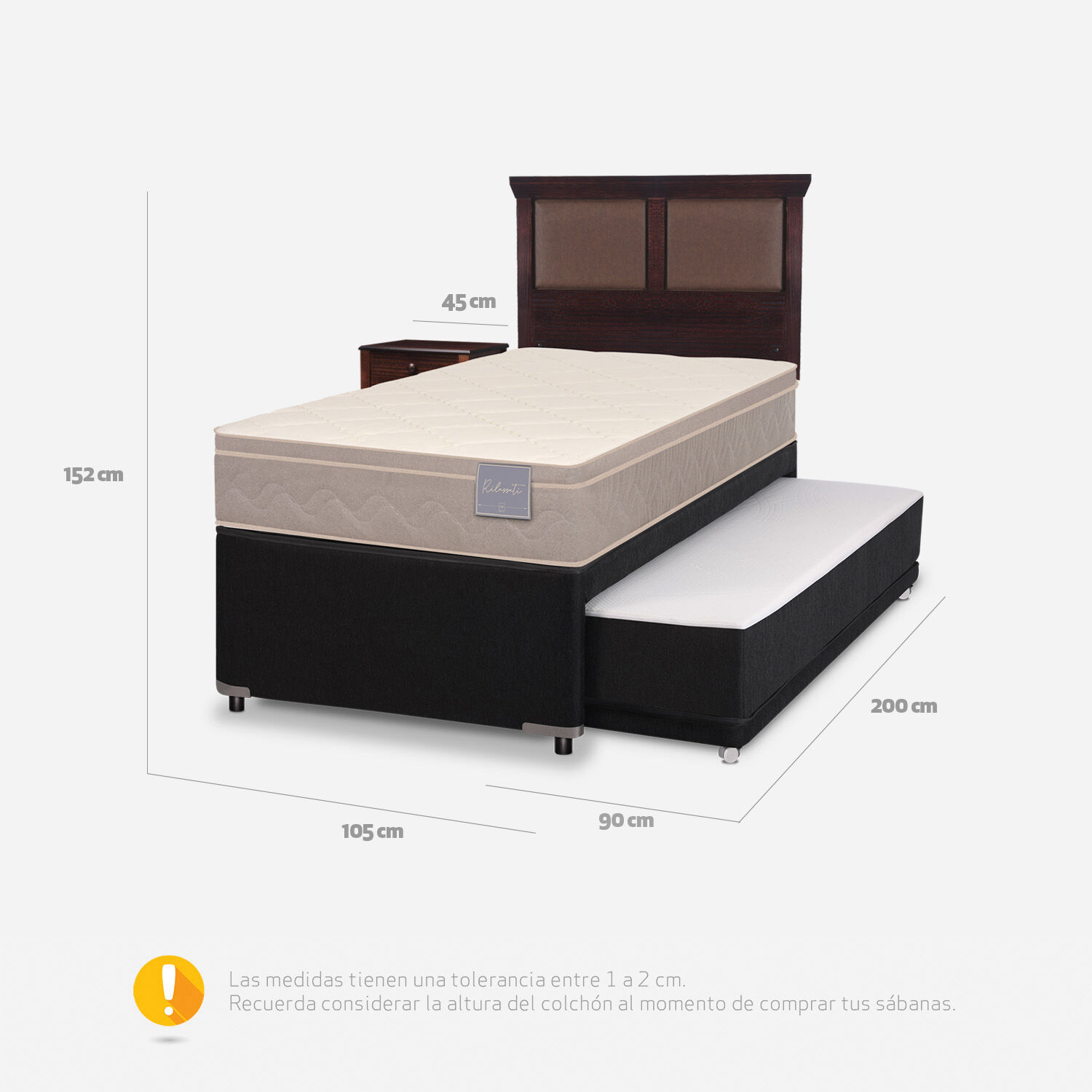 Cama Nido Div&aacute;n Rilassati + Set Torino Choc