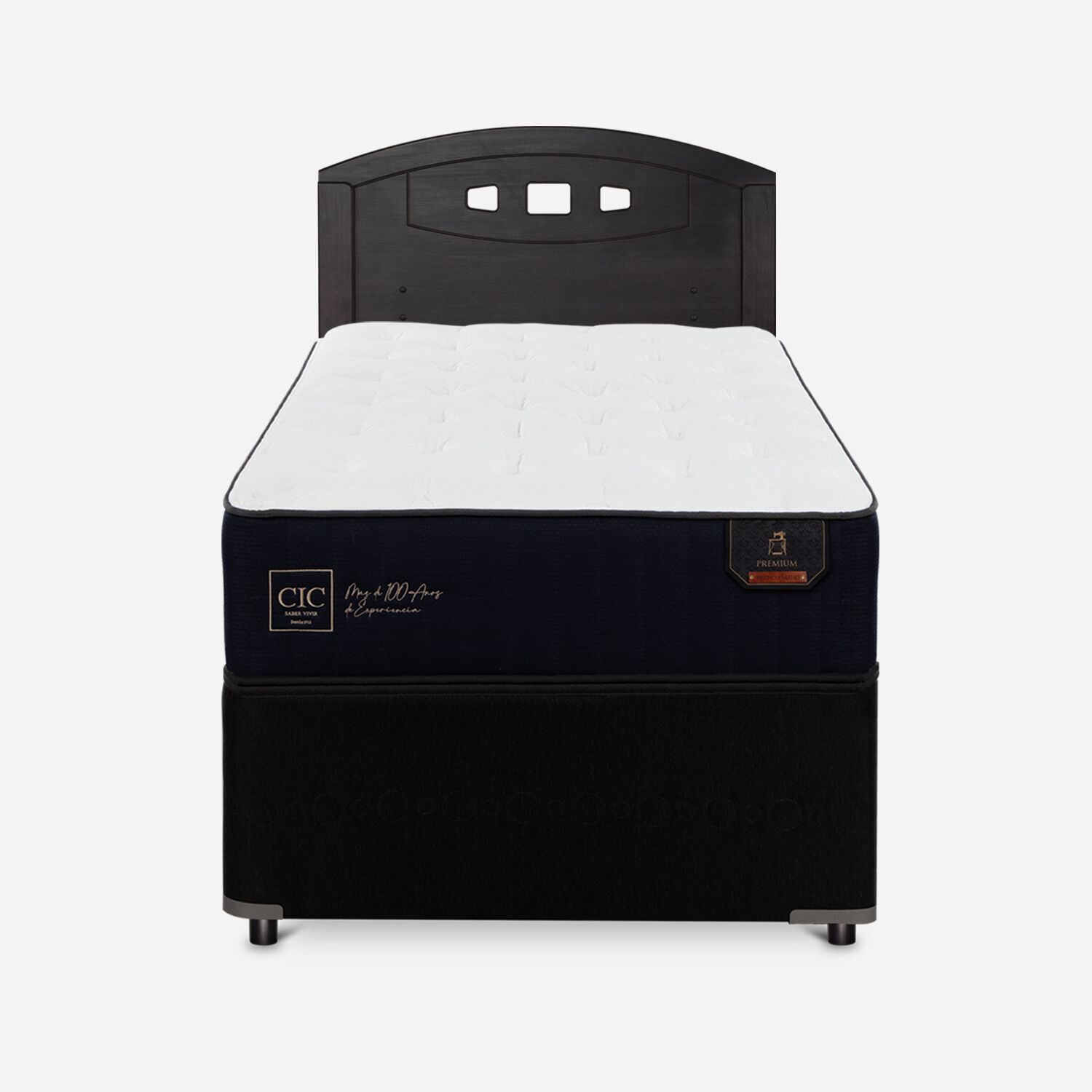 Cama Nido Diván Premium + Respaldo Gales Negro