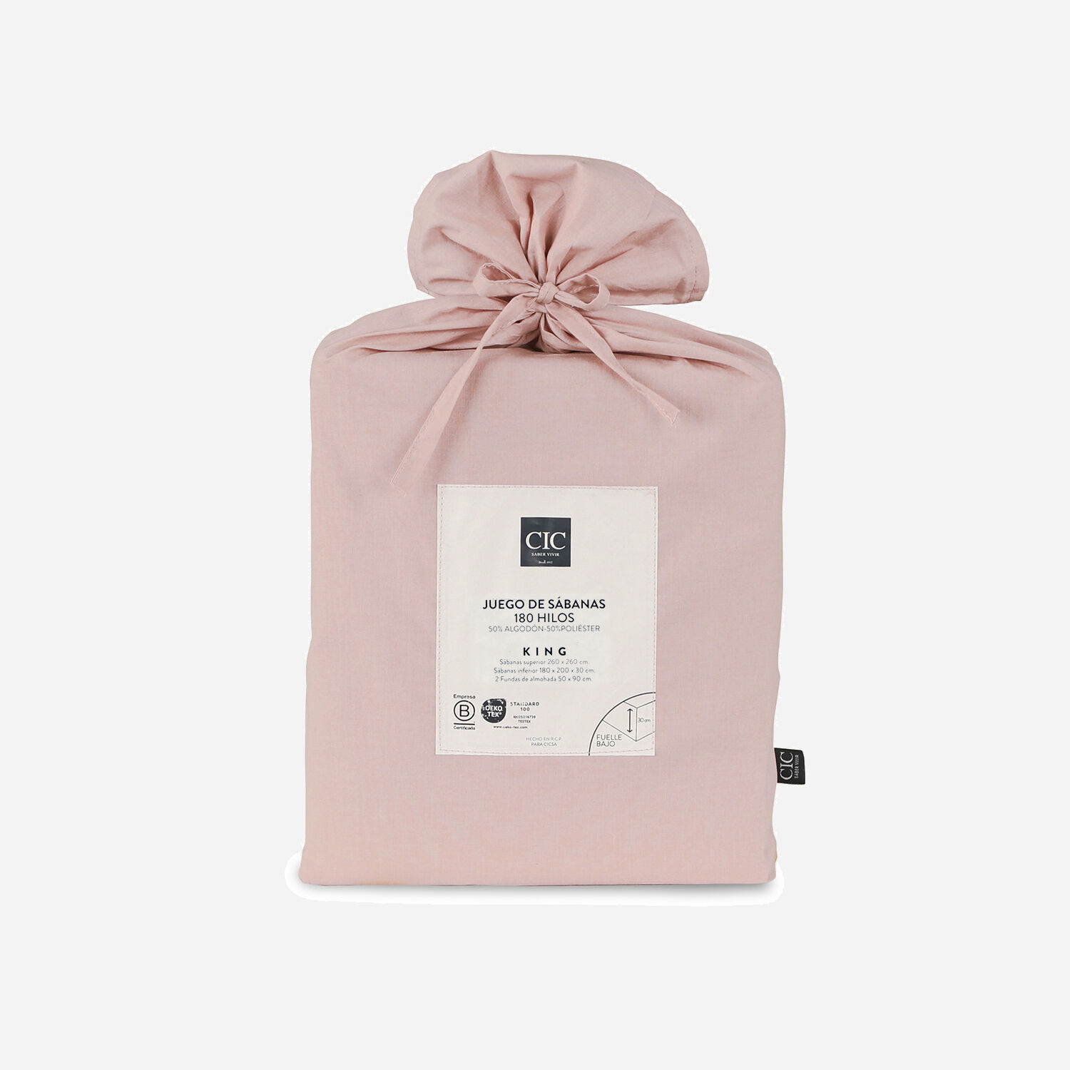S&aacute;banas King 180 Hilos Lisa Rosa