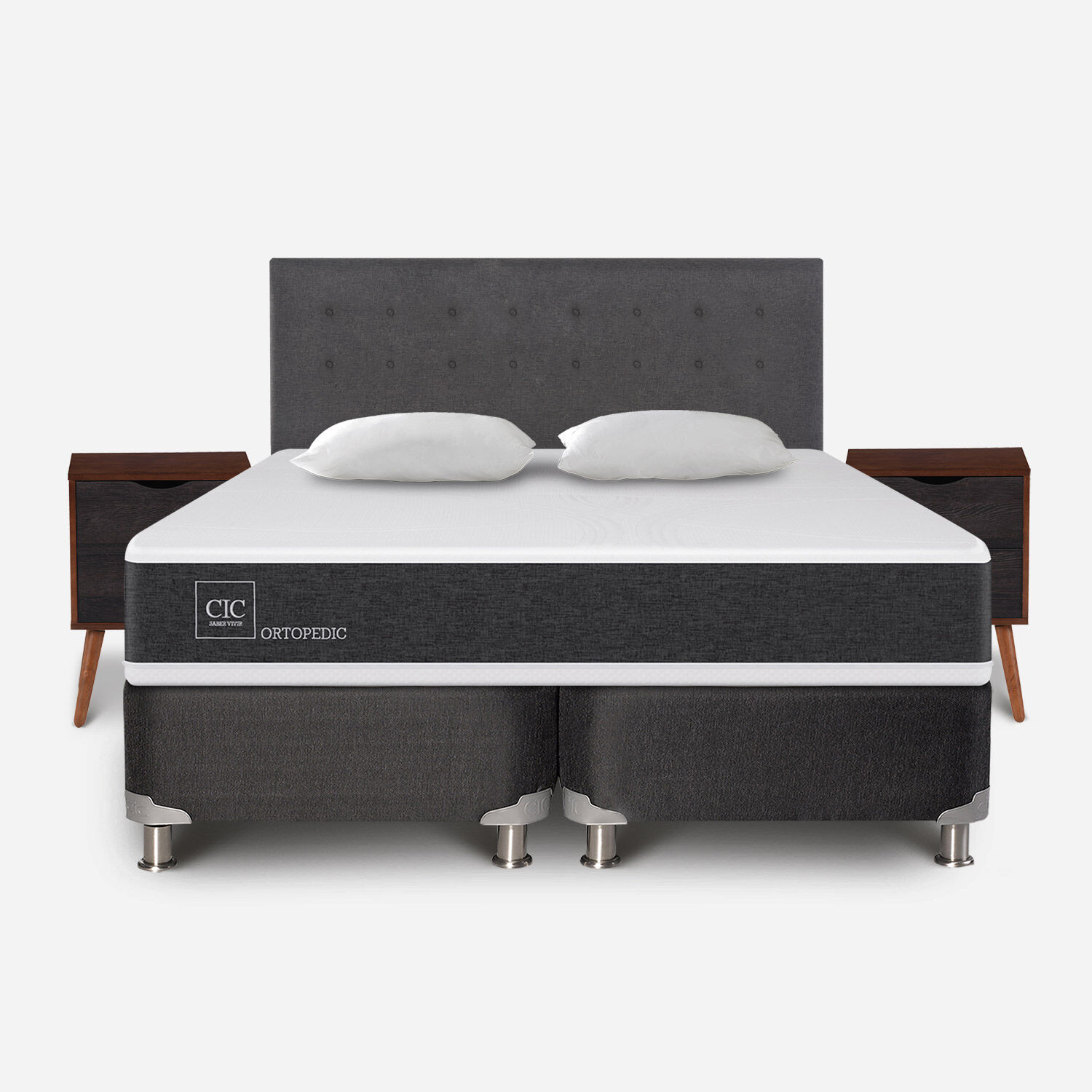 Box Spring King Ortopedic 5 Zonas + Almohadas + Set &Eacute;ufrates