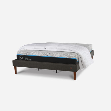 Cama Europea Curve King Infinity Green + Plum&oacute;n