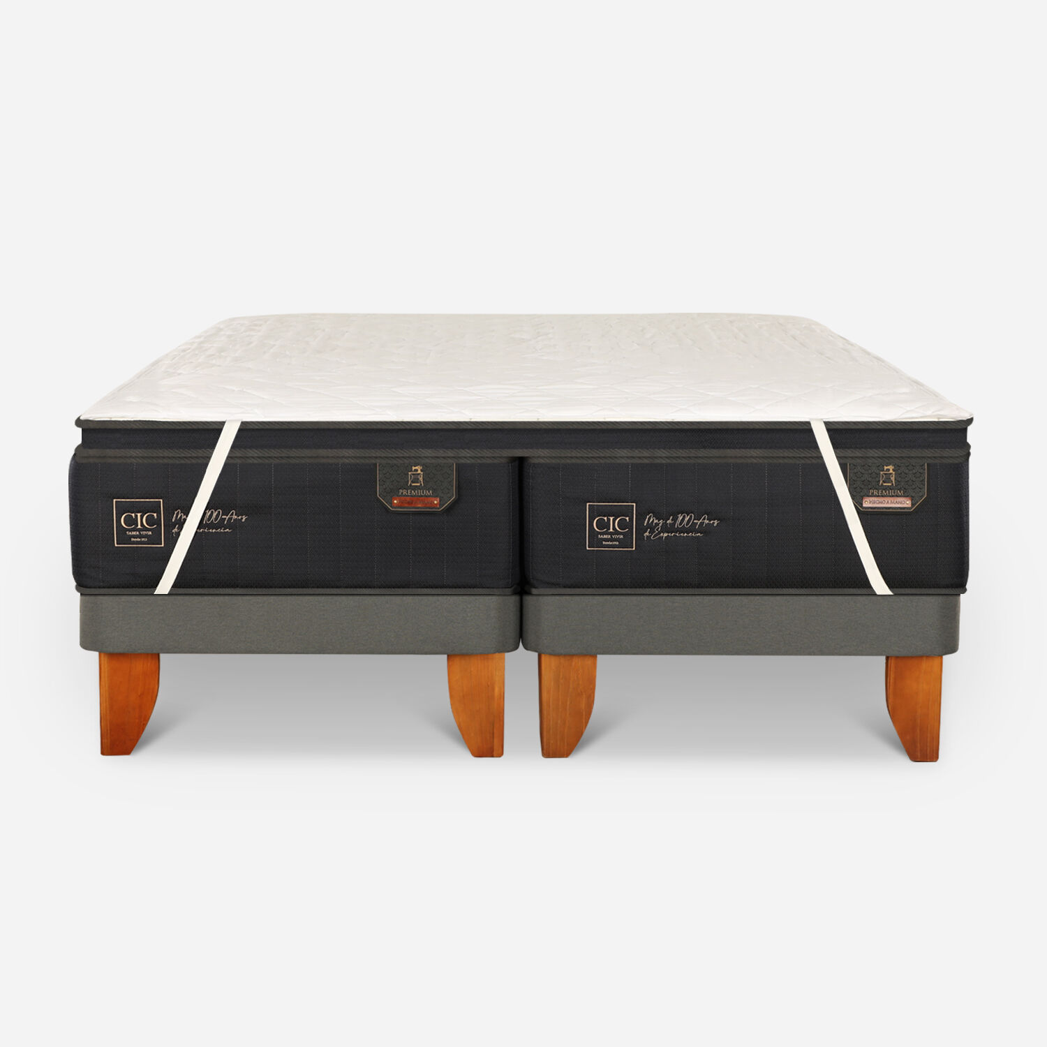 D&uacute;plex Cama Europea 1 Plaza Premium + Topper Premium + Cubrecolch&oacute;n