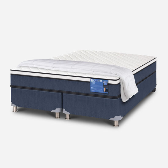 Cama Americana 2 Plazas Base Dividida Excellence Plus + Plumón