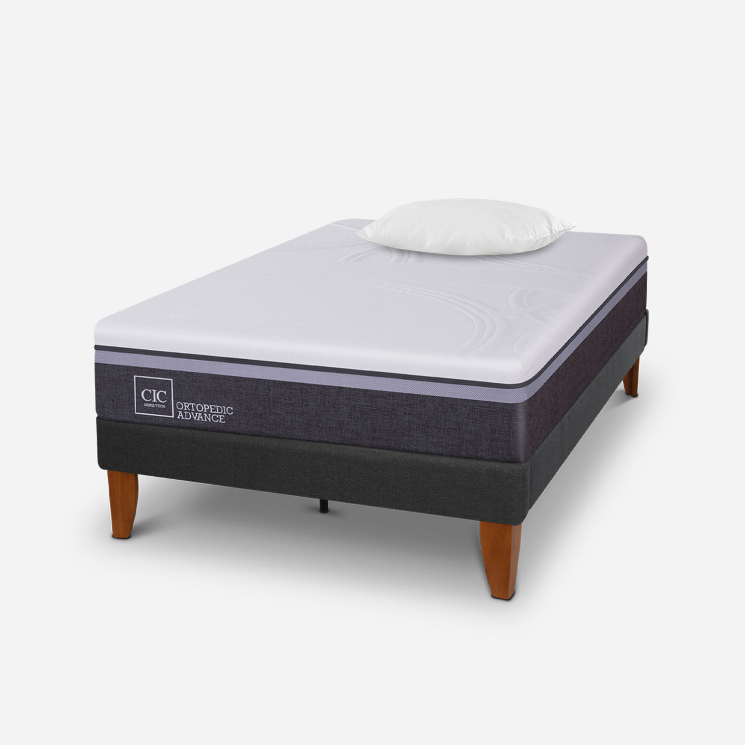 Cama Europea Curve 1,5 Plazas Ortopedic Advance + Almohada Visco el&aacute;stica