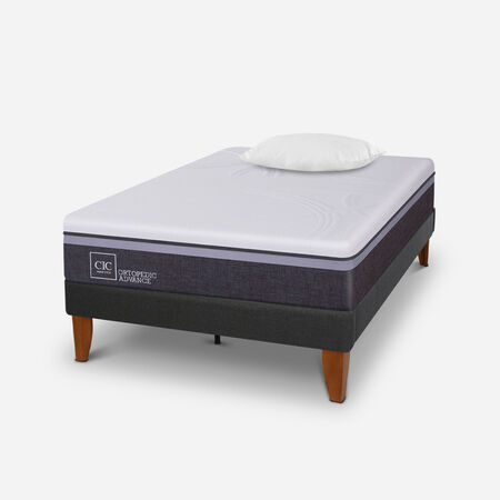 Cama Europea Curve 1,5 Plazas Ortopedic Advance + Almohada Visco el&aacute;stica