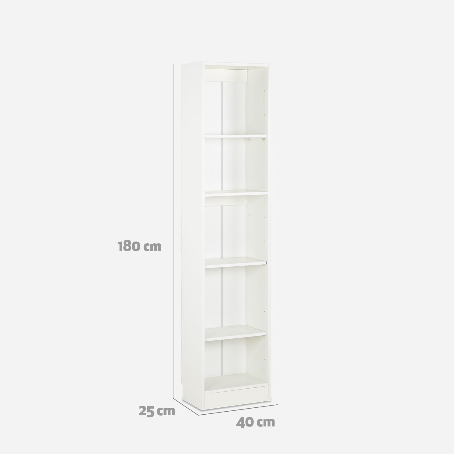 Librero 4 Repisas Moscú Blanco  40x180