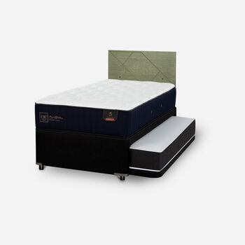 Cama Nido Diván Premium + Respaldo Villarrica Olivo