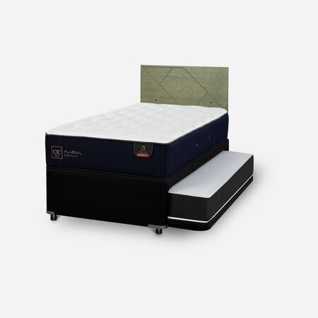 Cama Nido Diván Premium + Respaldo Villarrica Olivo