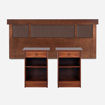 Respaldo 2 Plazas + Veladores Dubl&iacute;n Caramel