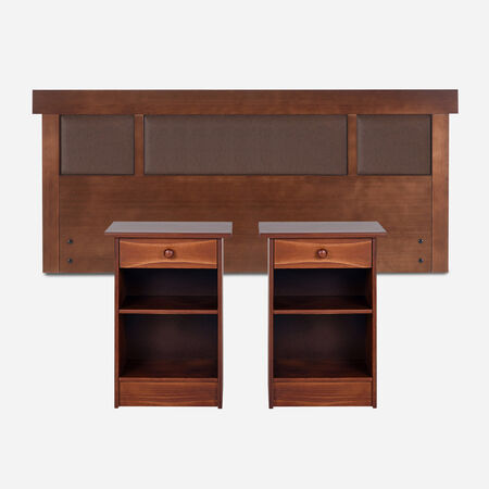 Respaldo 2 Plazas + Veladores Dubl&iacute;n Caramel