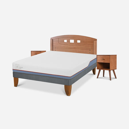 Cama Europea 2 Plazas Excellence Plus Base Normal + Set Gales Caramel