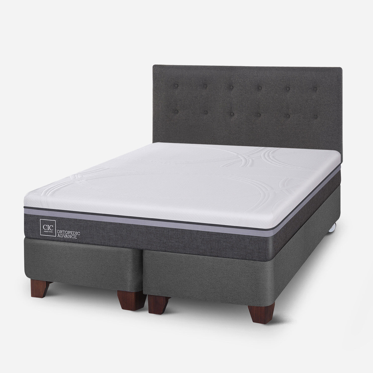 Box Spring 2 Plazas Ortopedic Advance Base Dividida + Respaldo &Eacute;ufrates