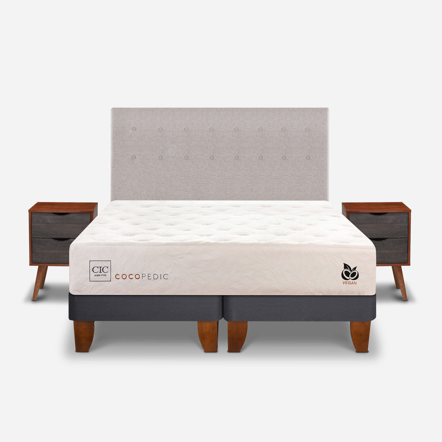 Cama Europea King Cocopedic + Set Tigris