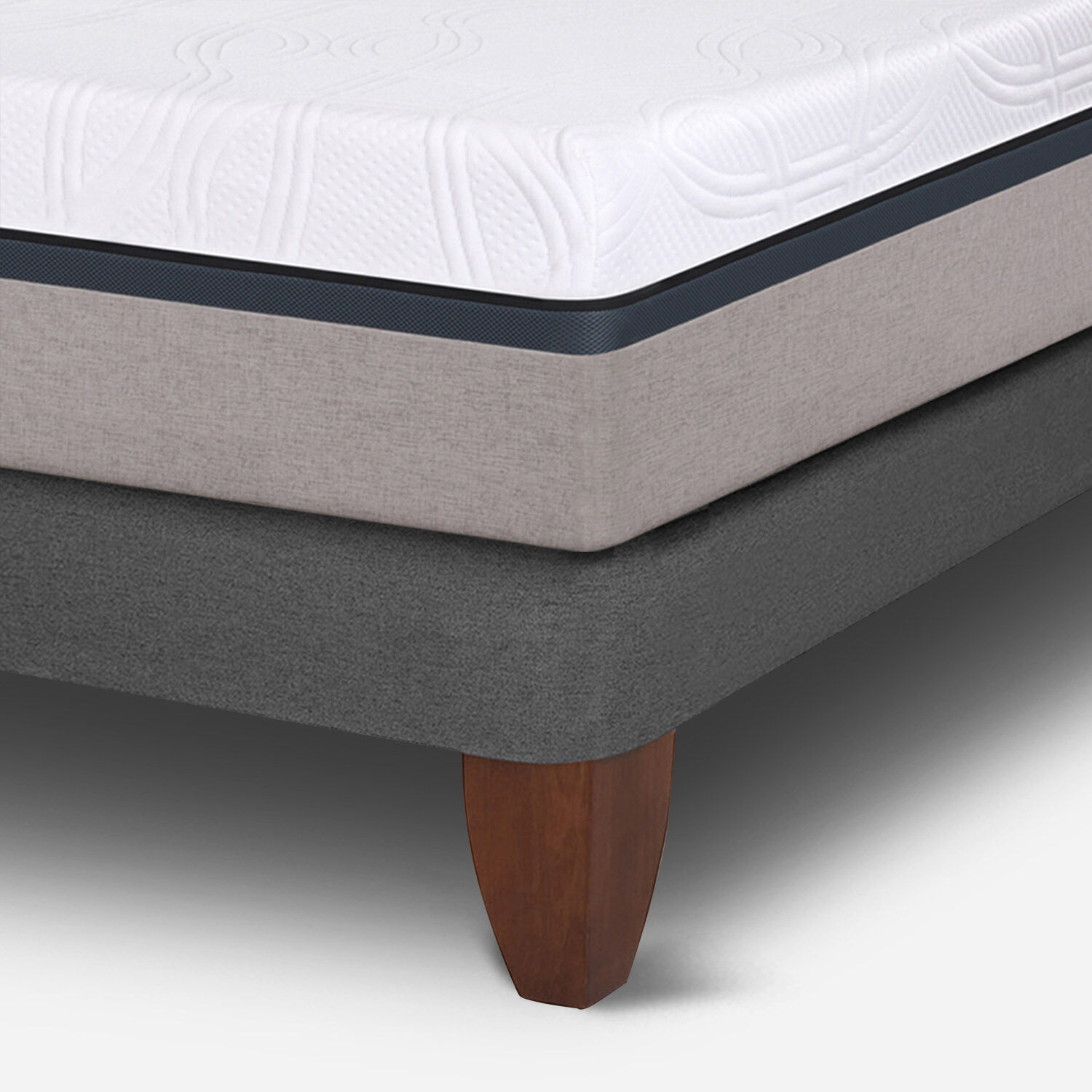 Cama Europea 2 Plazas Balance Base Dividida + Set Mil&aacute;n Caramel