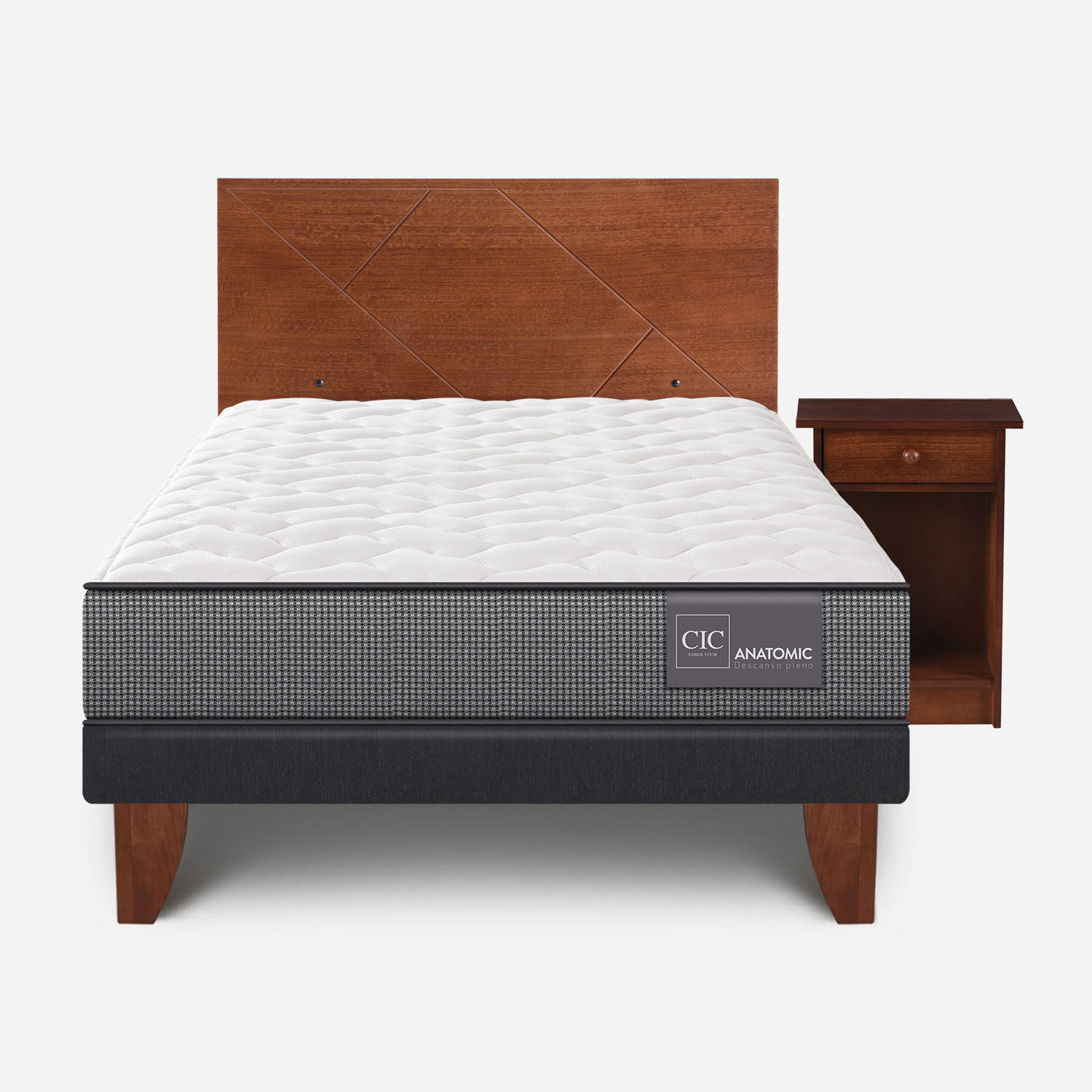 Cama Europea 1,5 Plazas Anatomic + Set Villarrica