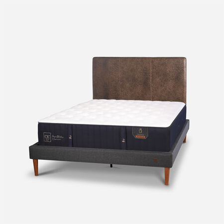 Cama Europea Curve 2 Plazas Premium + Respaldo Baker